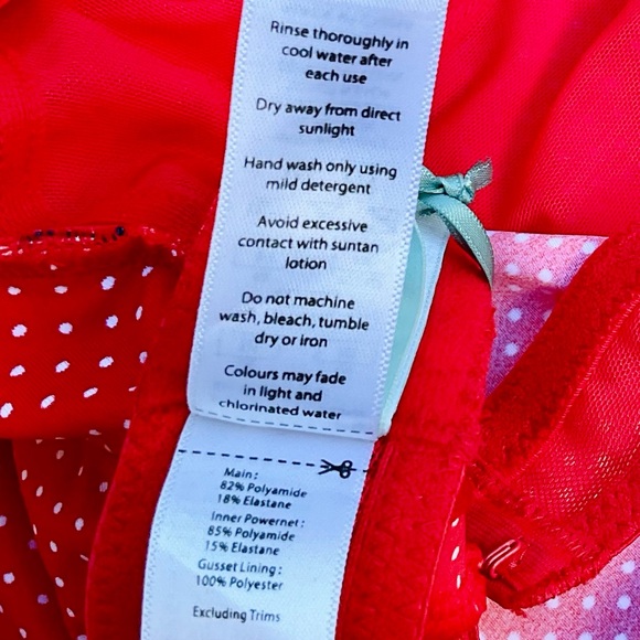 Panache ❉ Red Polka Dot Underwire One Piece Britt Swimsuit Size 32DDD 32F - Picture 11 of 13